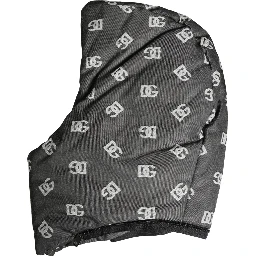 Black Logo Print Whole Head Wrap Capello Hat