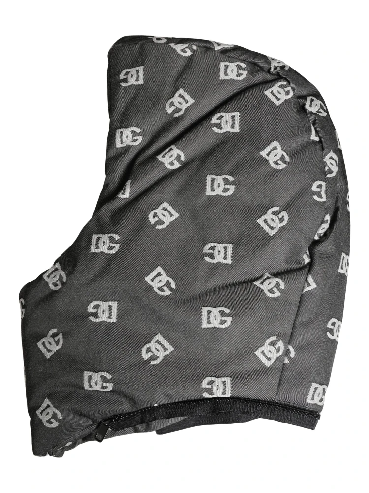 Black Logo Print Whole Head Wrap Capello Hat alternative
