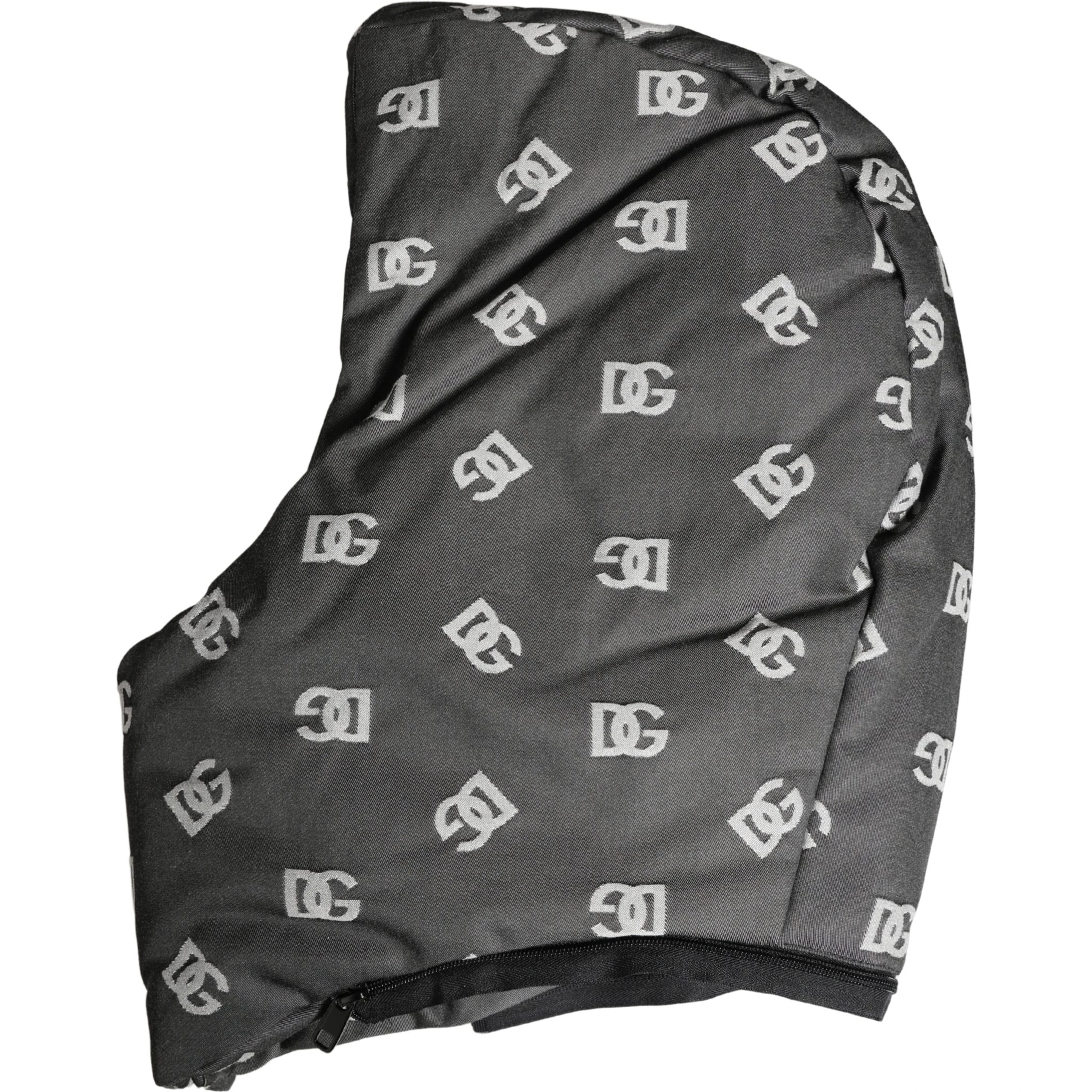 Black Logo Print Whole Head Wrap Capello Hat