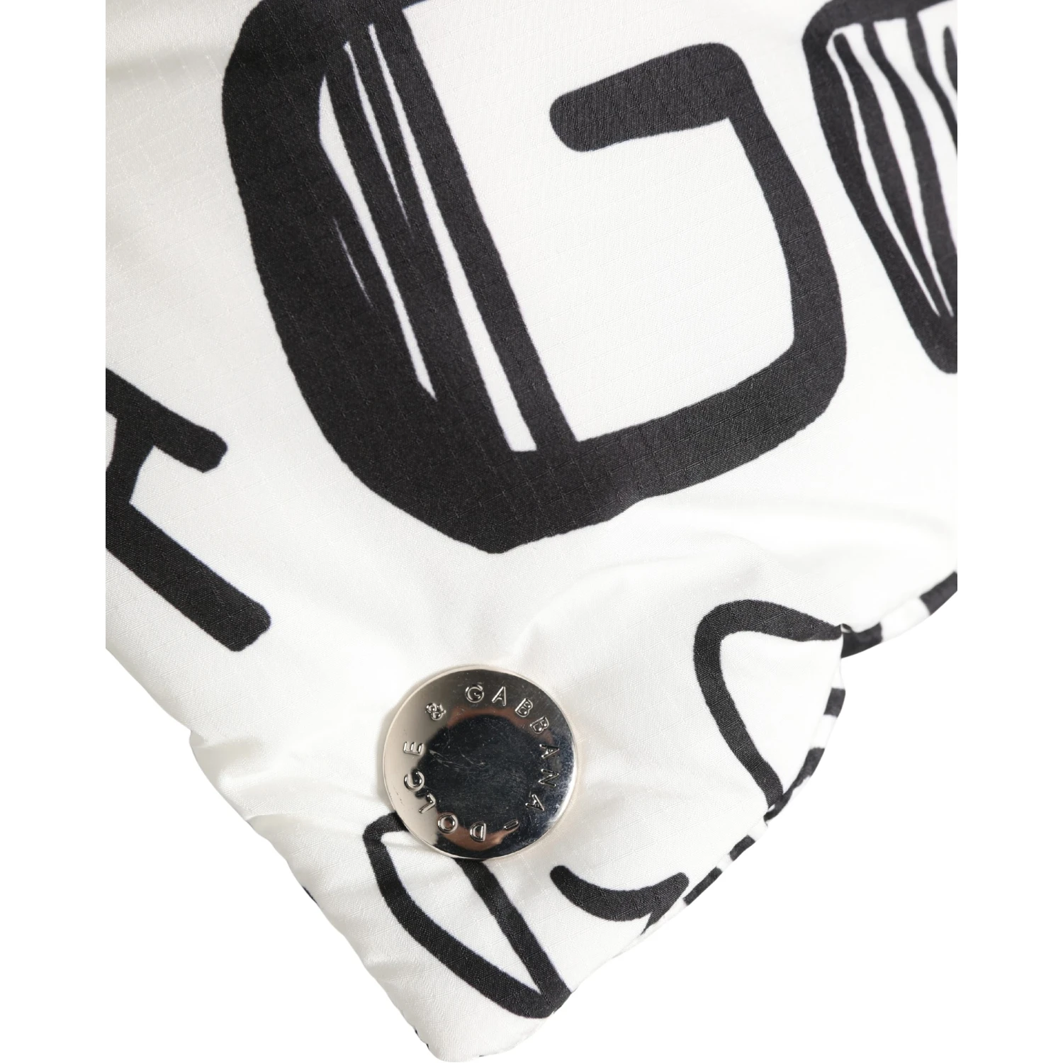 White Logo Print Whole Head Wrap Capello Hat