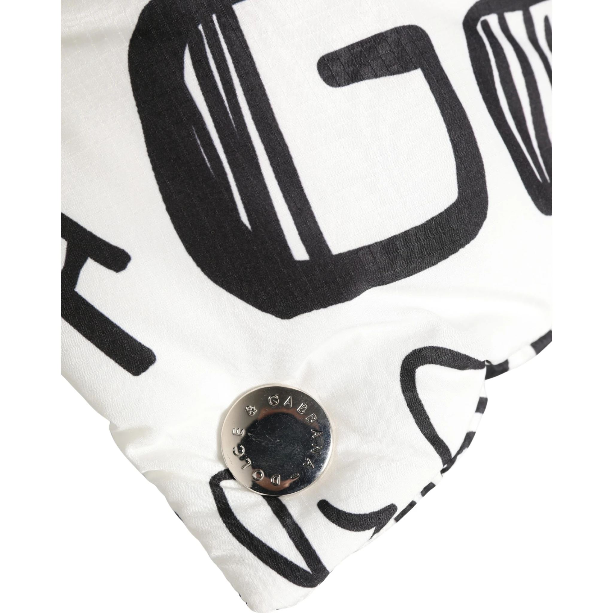 White Logo Print Whole Head Wrap Capello Hat