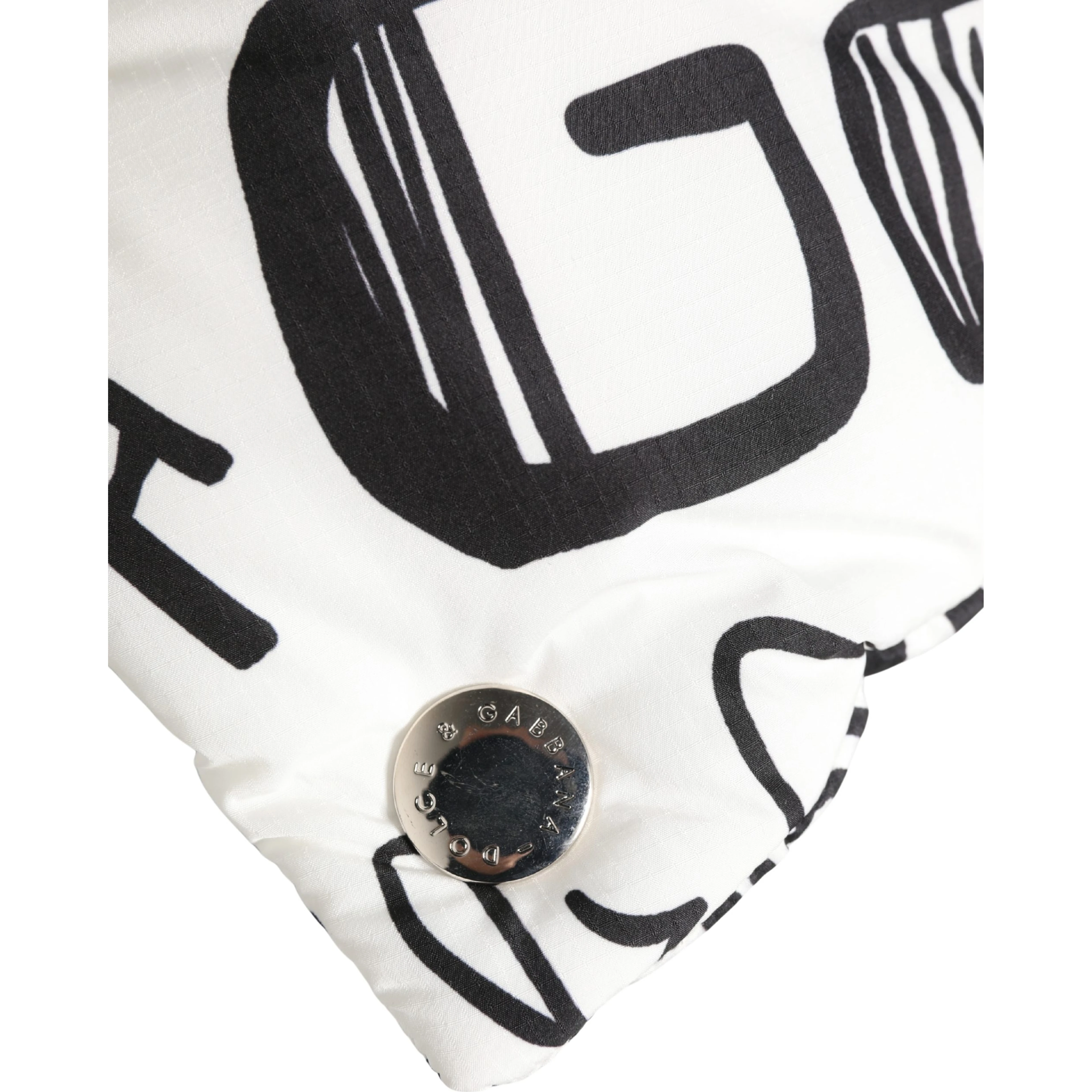 White Logo Print Whole Head Wrap Capello Hat