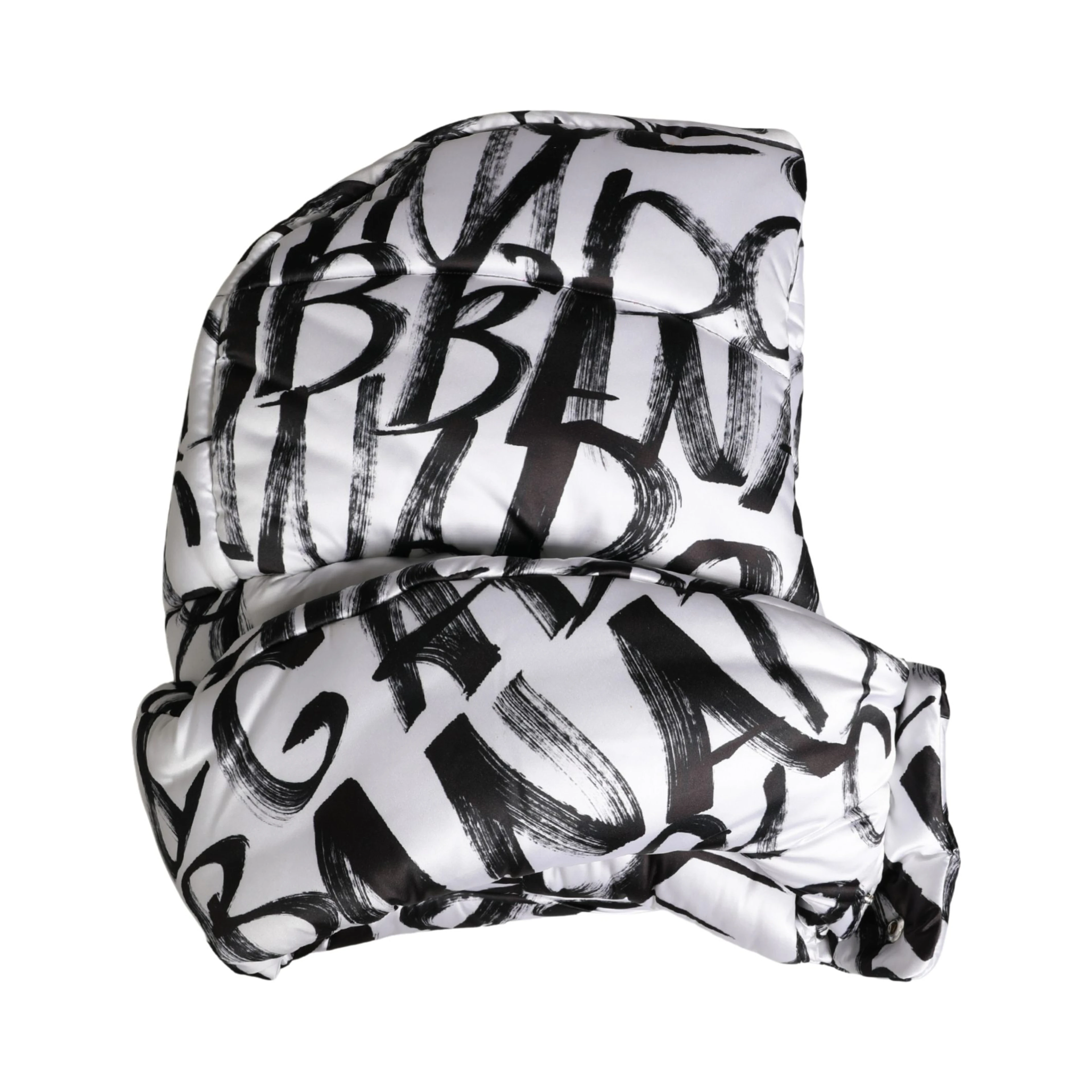White Logo Print Whole Head Wrap Capello Hat