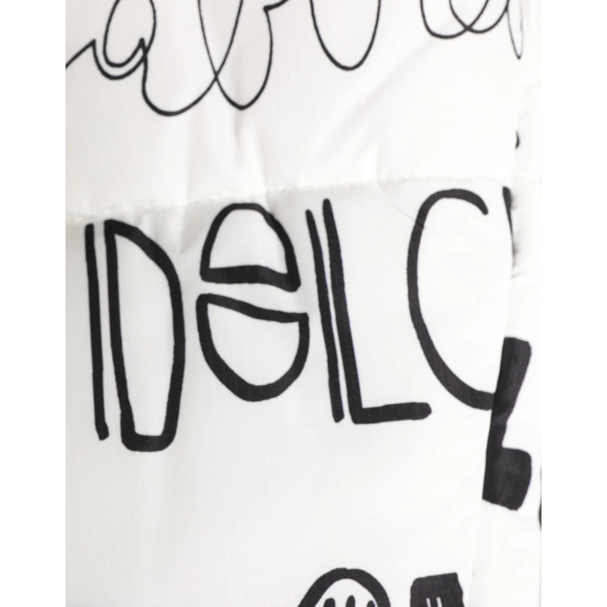 White Logo Print Whole Head Wrap Capello Hat