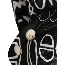Black Logo Print Whole Head Wrap Capello Hat