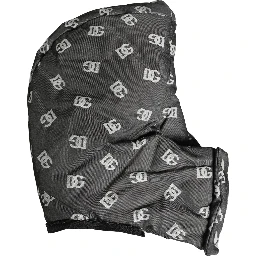 Black Logo Print Whole Head Wrap Capello Hat