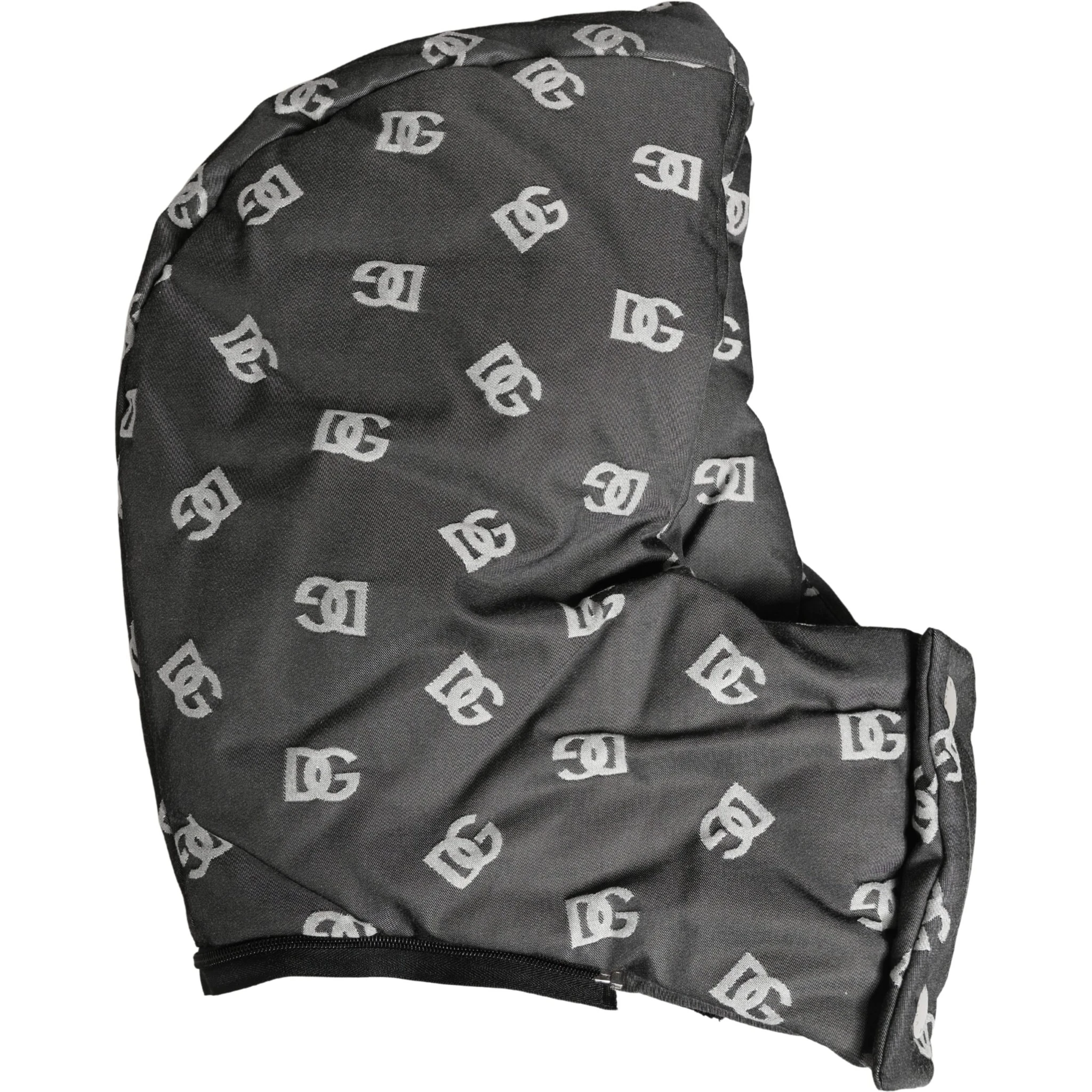 Black Logo Print Whole Head Wrap Capello Hat