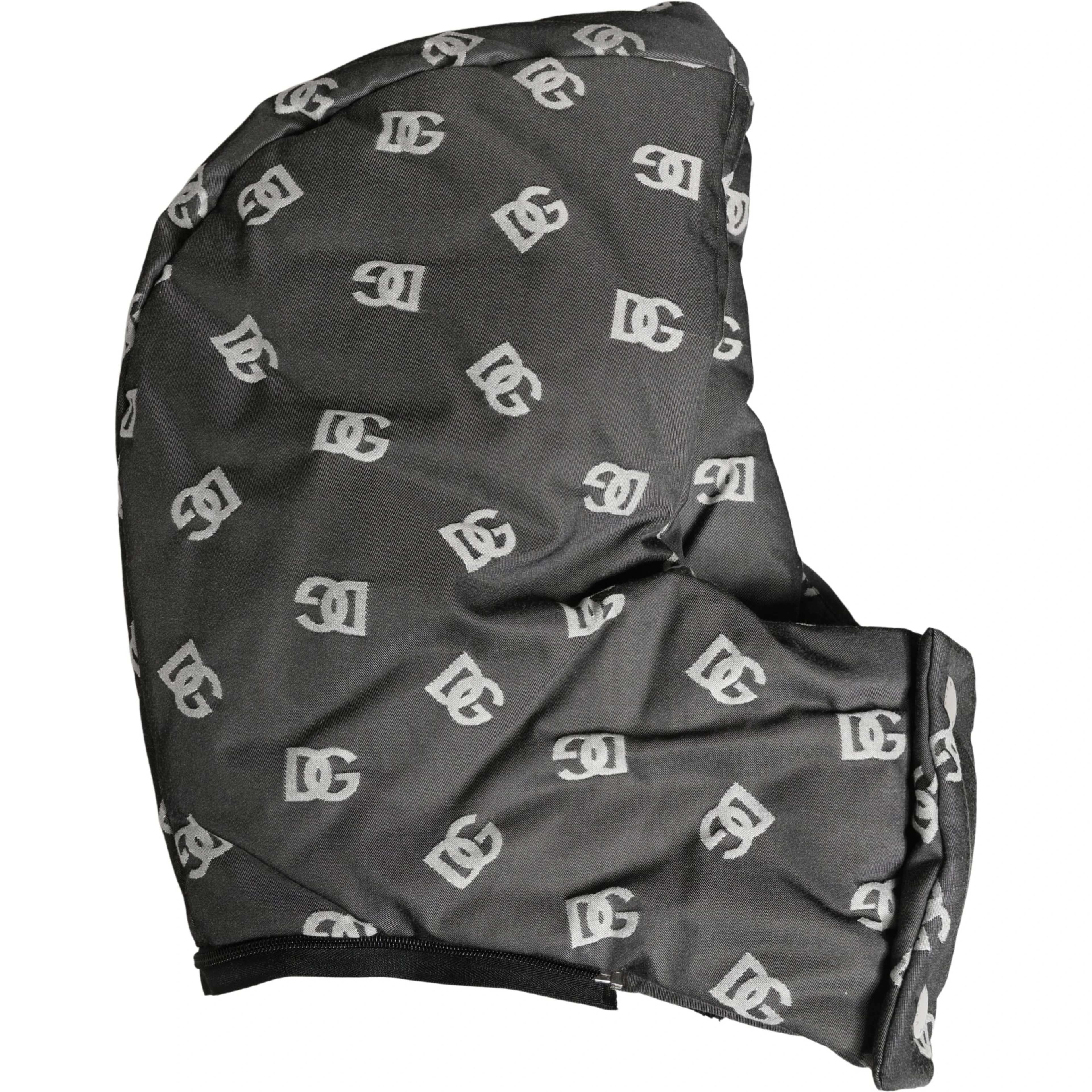 Black Logo Print Whole Head Wrap Capello Hat