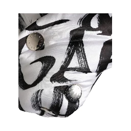 White Logo Print Whole Head Wrap Capello Hat
