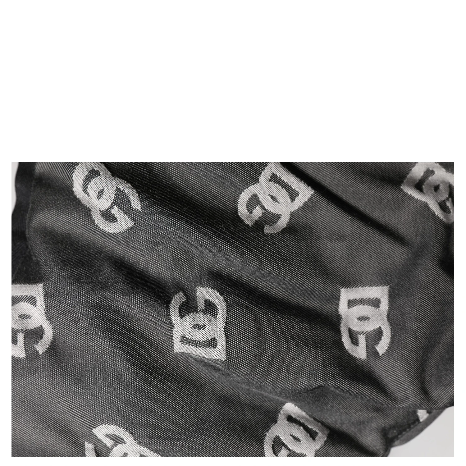 Black Logo Print Whole Head Wrap Capello Hat