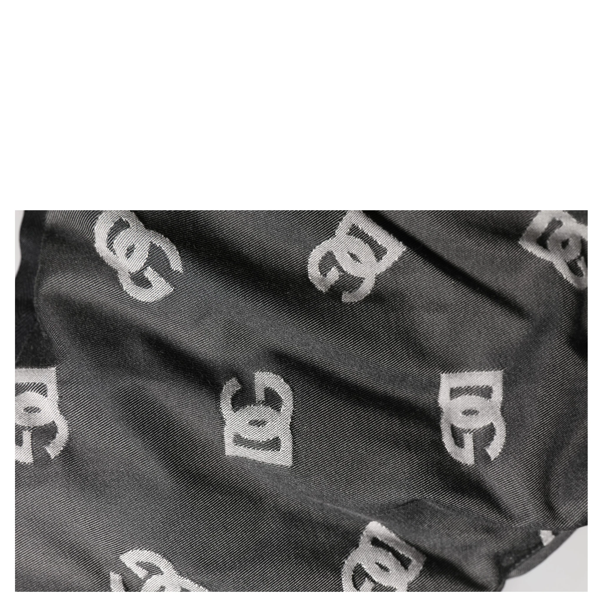 Black Logo Print Whole Head Wrap Capello Hat