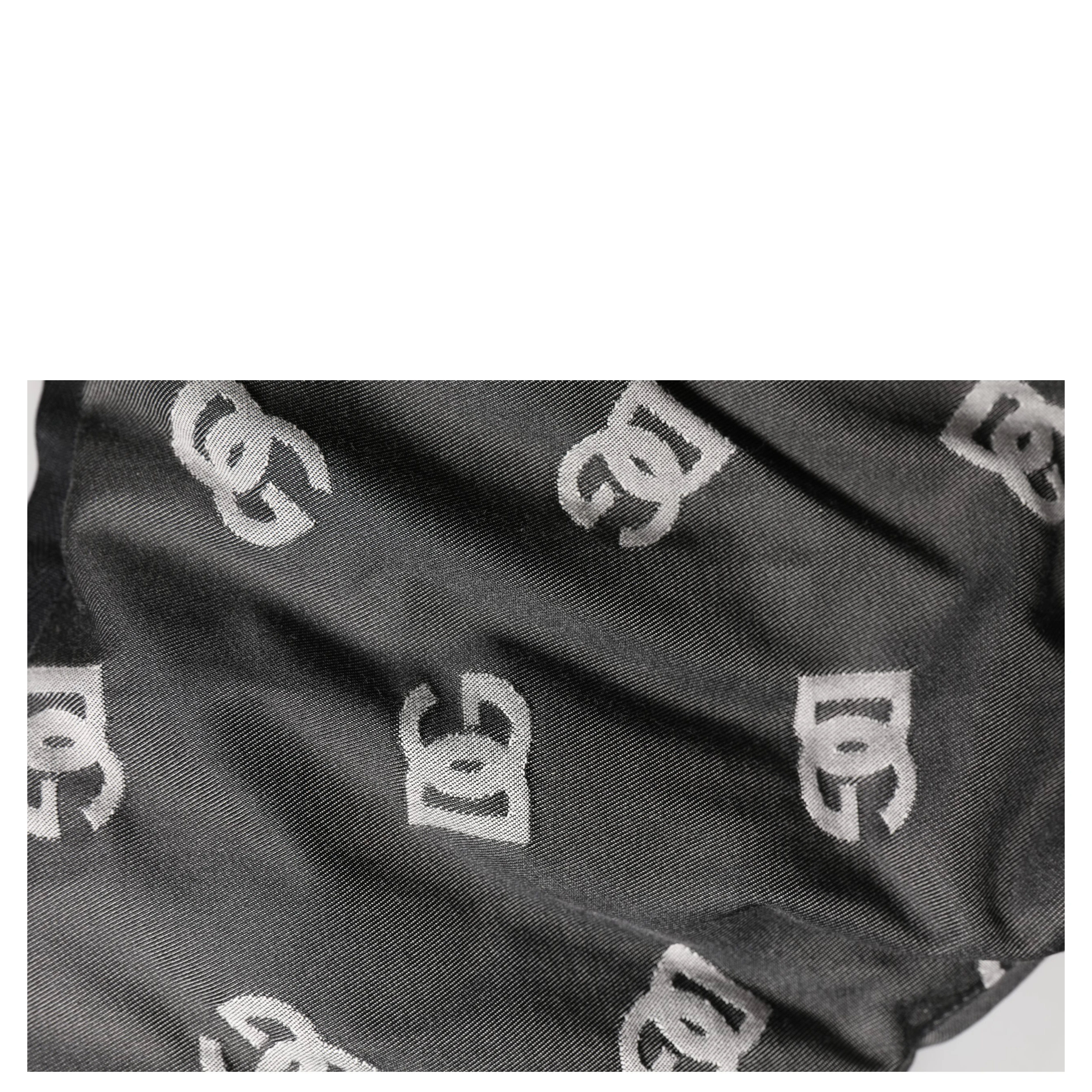 Black Logo Print Whole Head Wrap Capello Hat