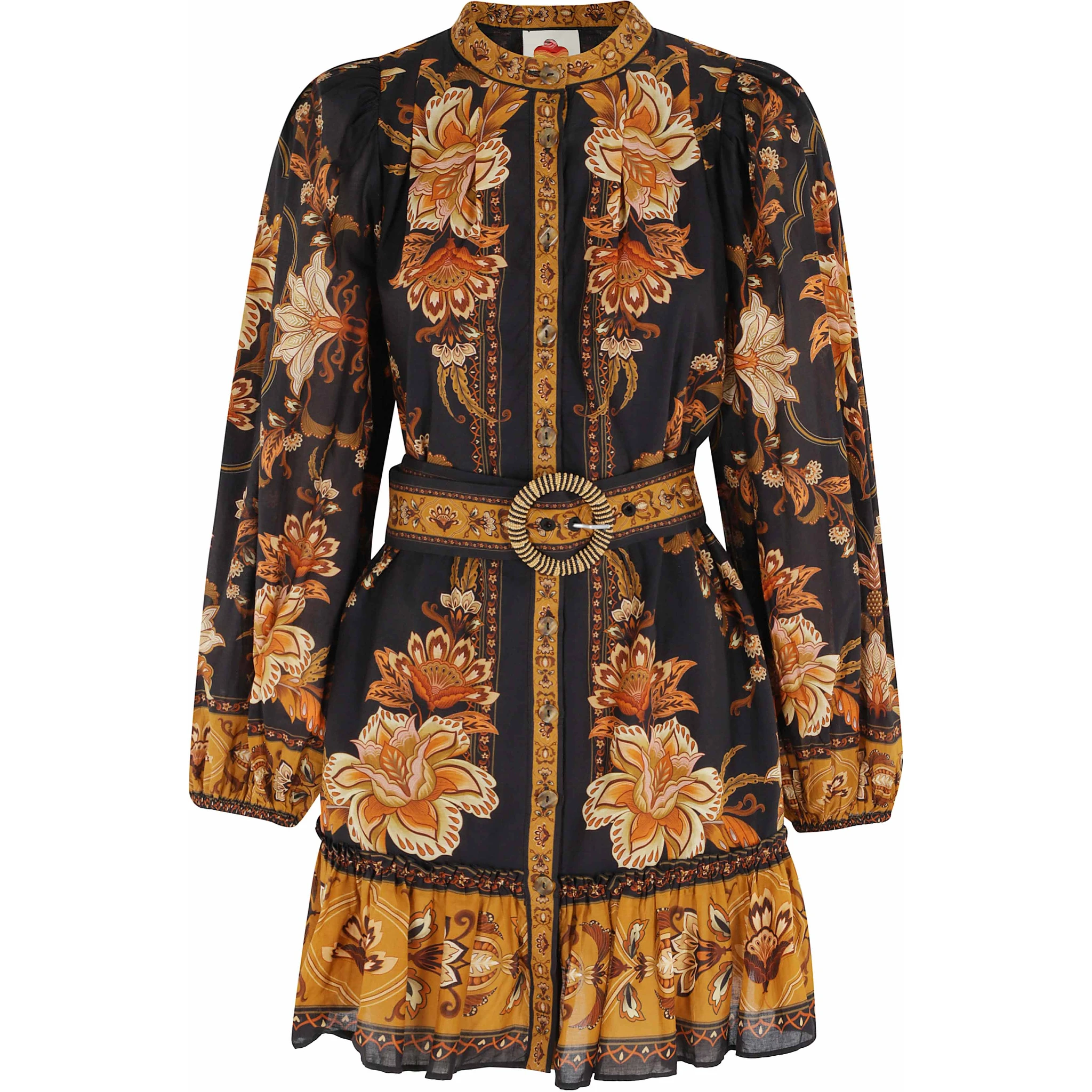 MAJESTIC GARDEN BLACK MINI DRESS