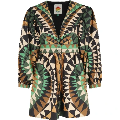 HEART DECO GREEN MINI DRESS