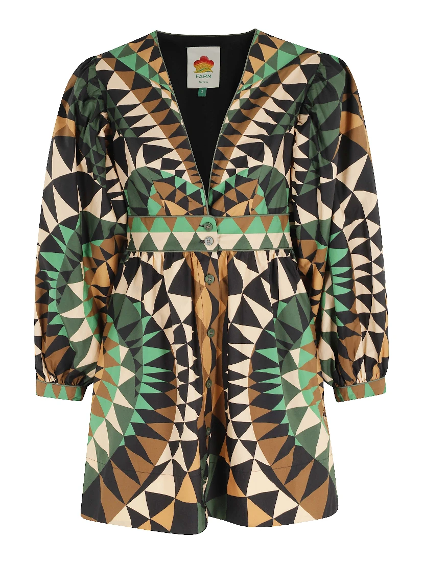 HEART DECO GREEN MINI DRESS