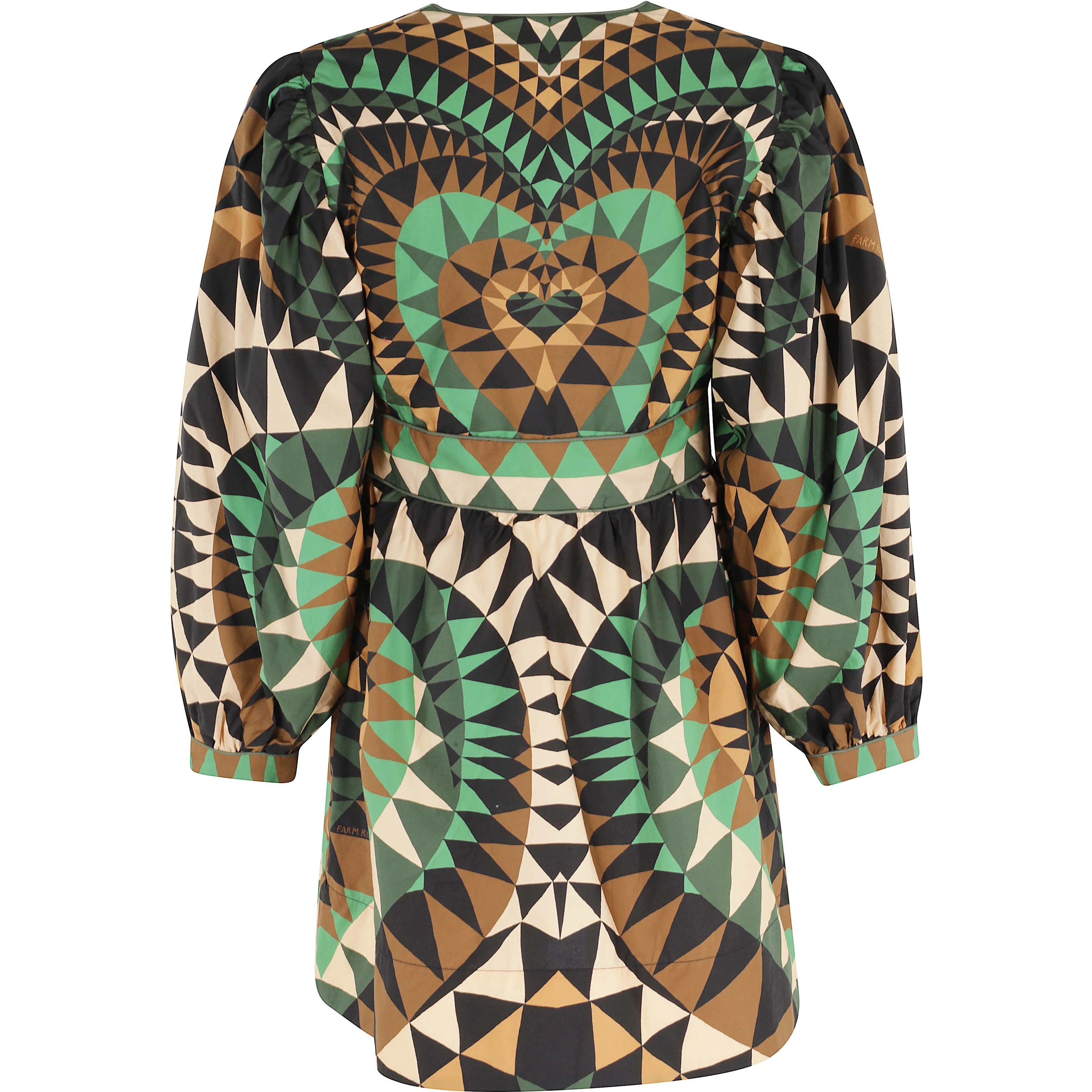 HEART DECO GREEN MINI DRESS