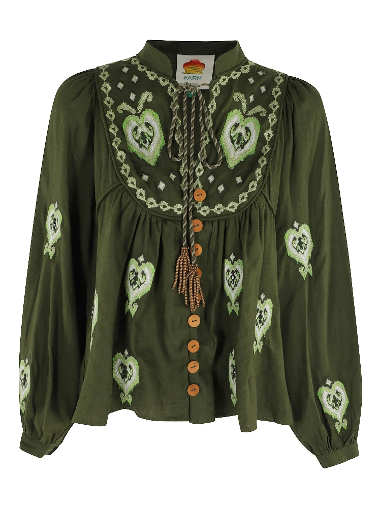 بلوزة مطرزة خضراء