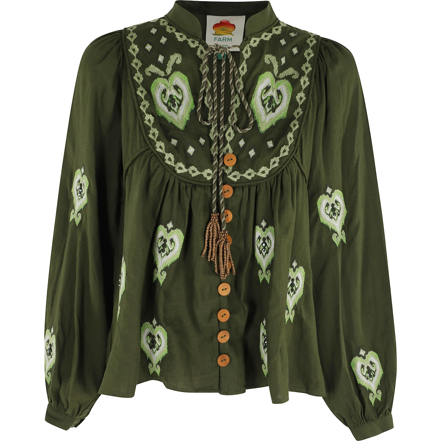GREEN EMBROIDERED BLOUSE