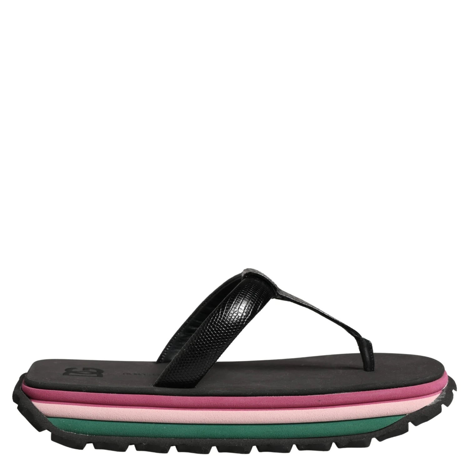 Multicolor Rubber Chunky Flip Flop Shoes