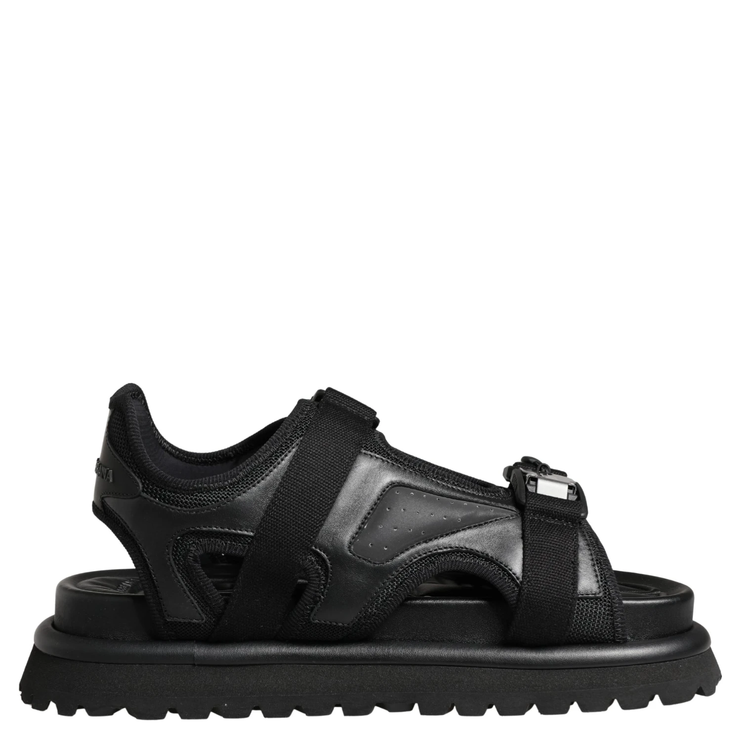 Black Logo Detailed Men Chunky Sandals Shoes