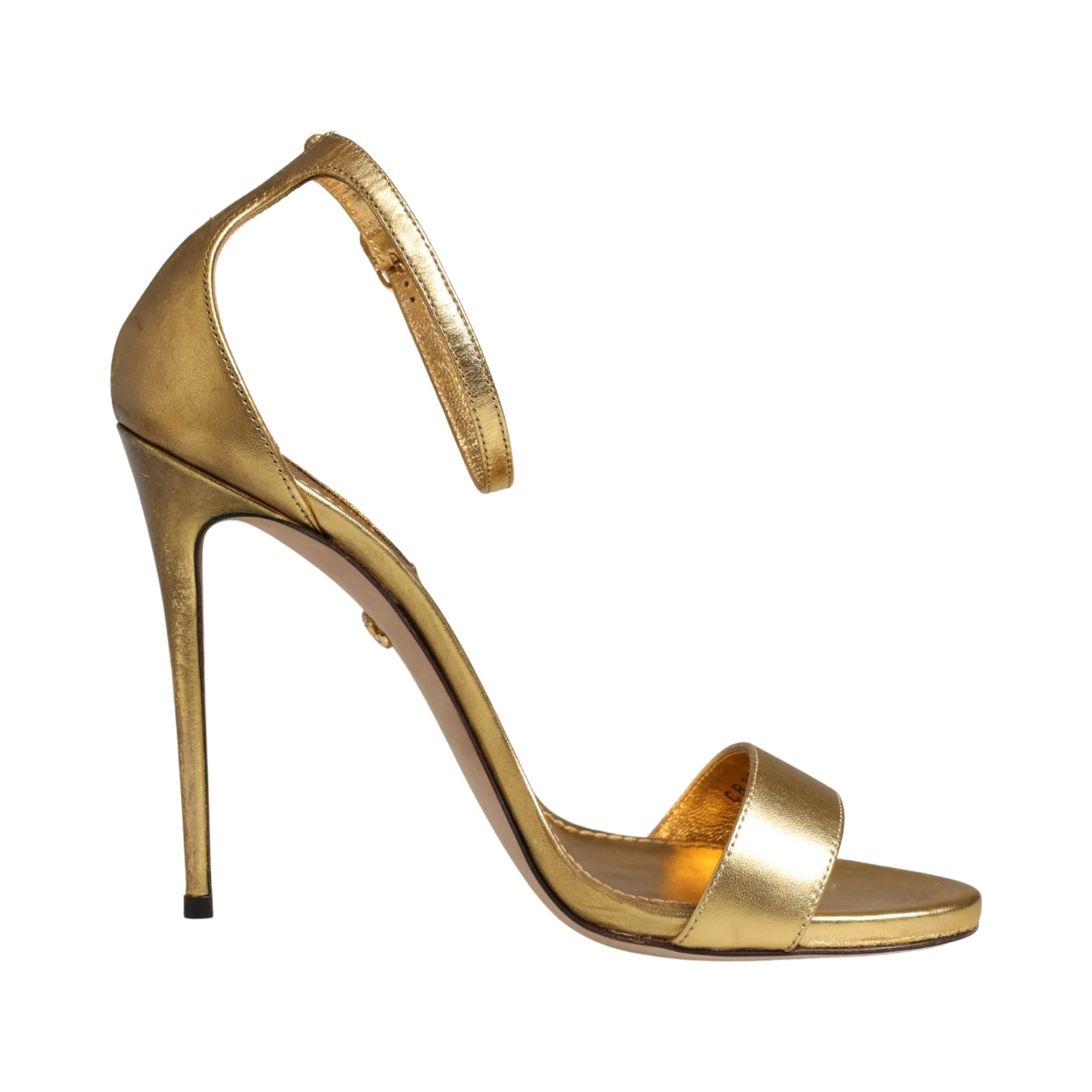 Gold Leather Keira High Heels Sandals Shoes