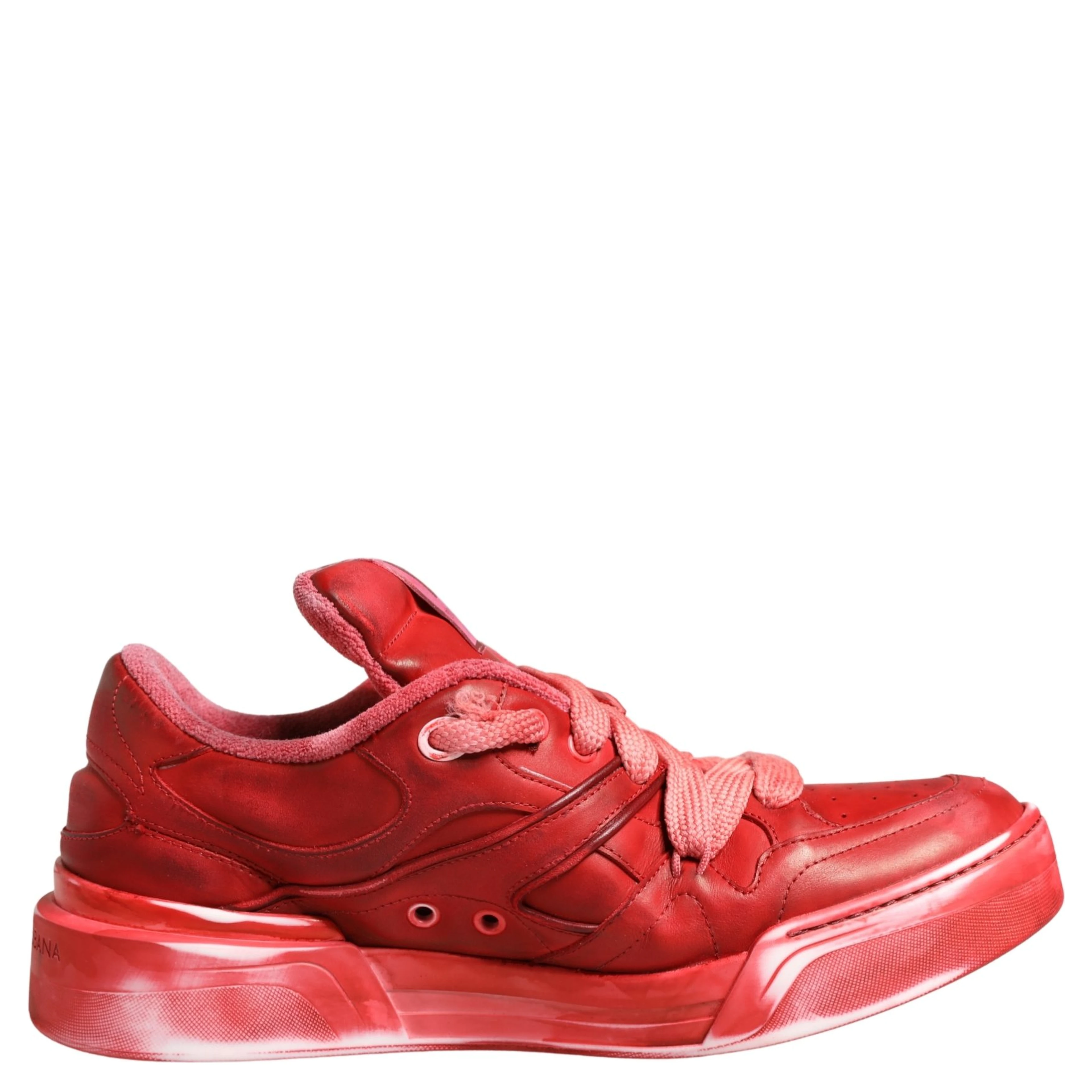 Red Distressed Suede Men Sneakers Shoes