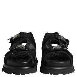 Black Logo Detailed Men Chunky Sandals Shoes