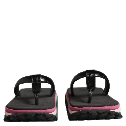 Multicolor Rubber Chunky Flip Flop Shoes