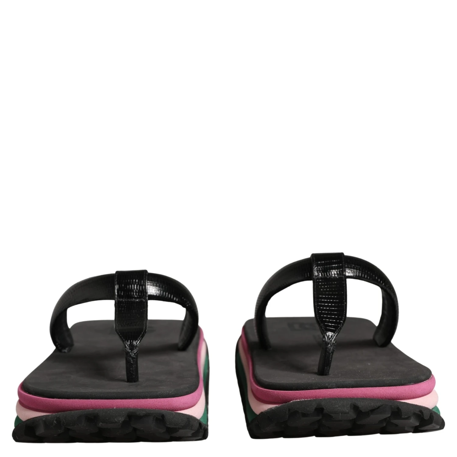 Multicolor Rubber Chunky Flip Flop Shoes