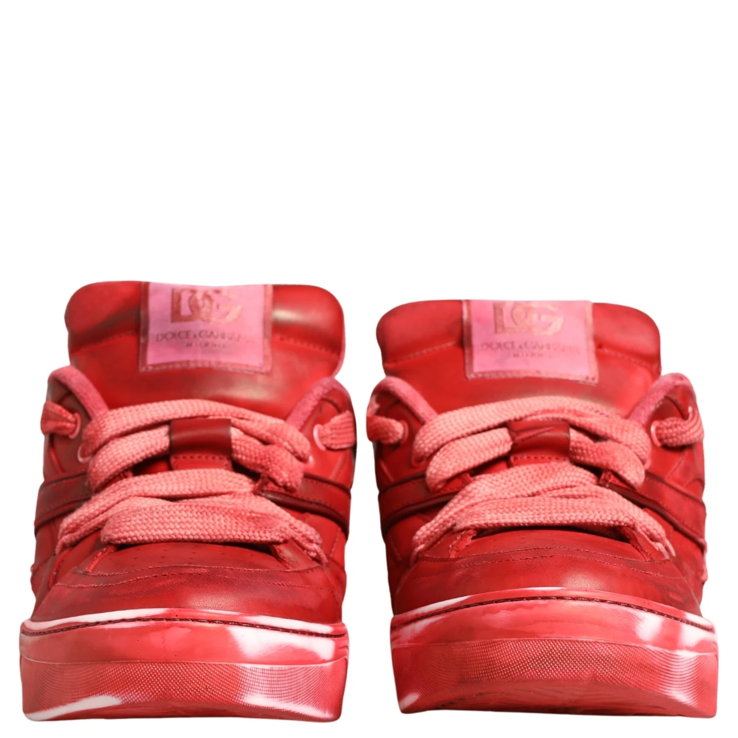 Red Distressed Suede Men Sneakers Shoes
