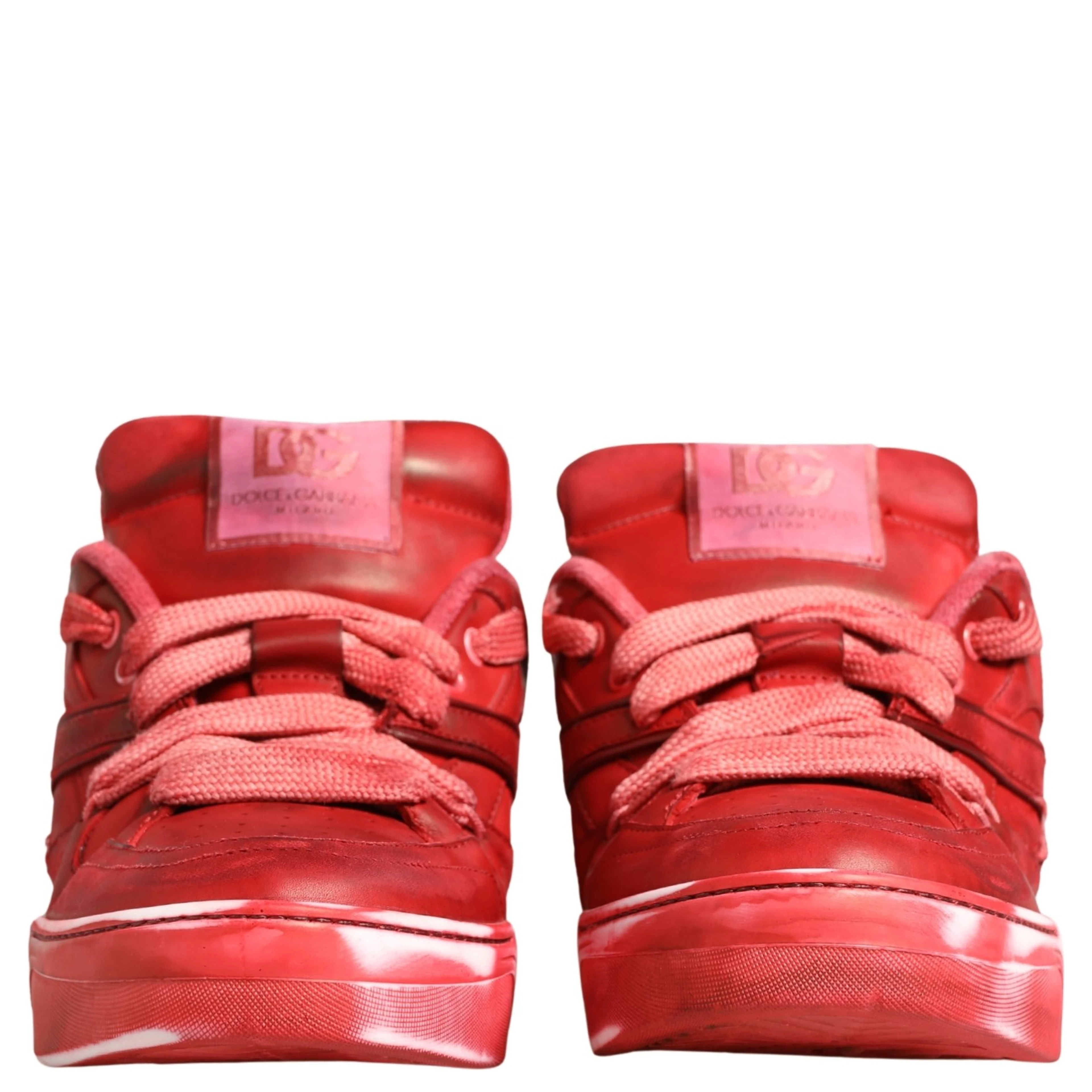 Red Distressed Suede Men Sneakers Shoes