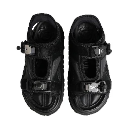 Black Logo Detailed Men Chunky Sandals Shoes
