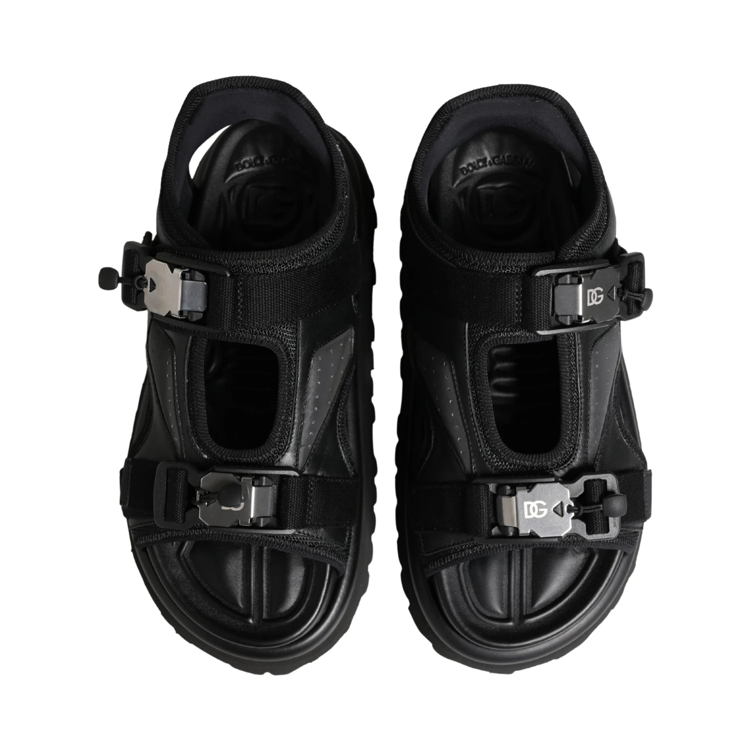 Black Logo Detailed Men Chunky Sandals Shoes