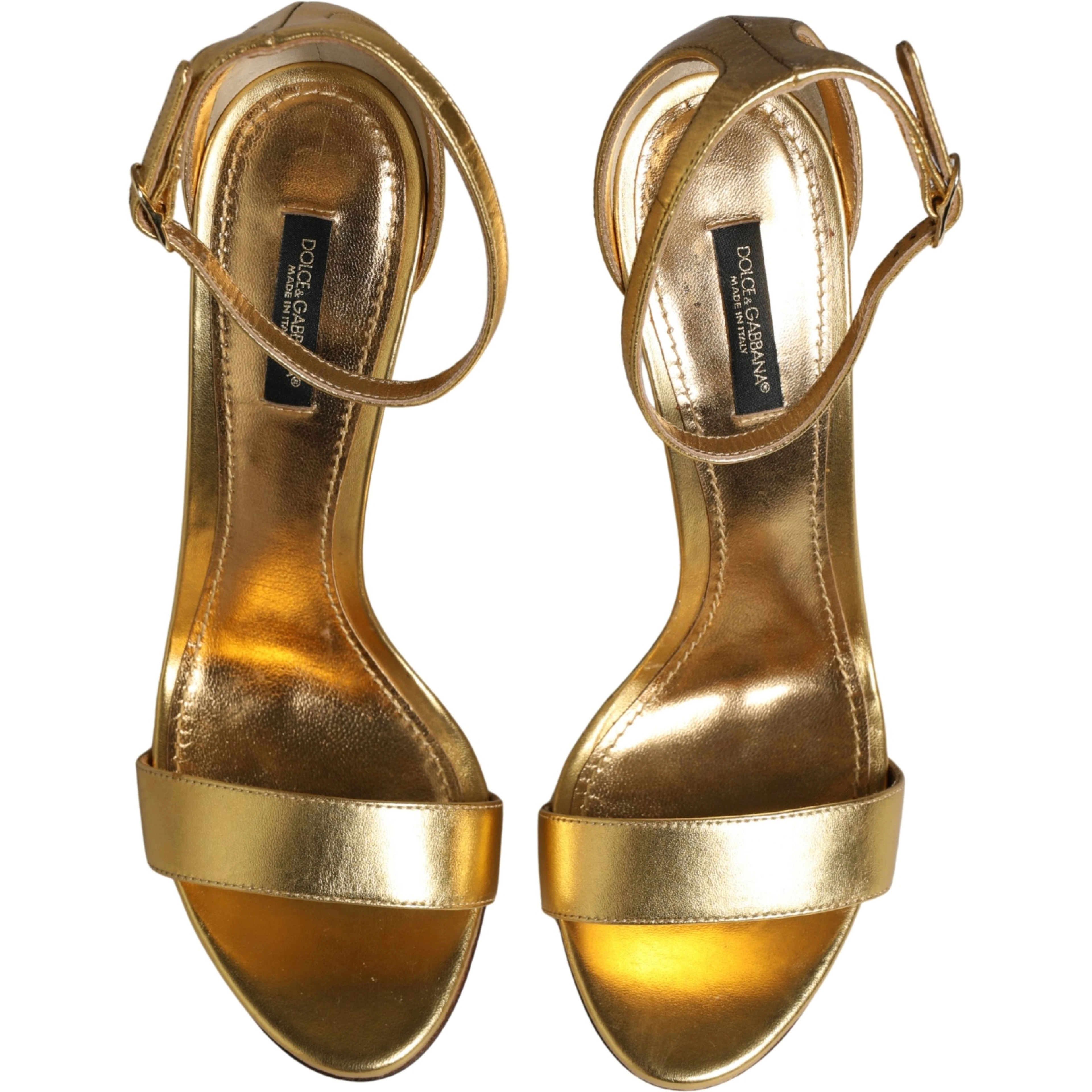 Gold Leather Keira High Heels Sandals Shoes