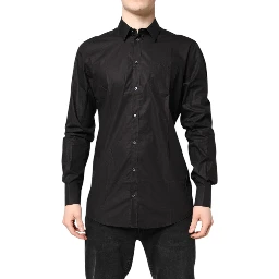 Black GOLD Cotton Collared Formal Dress Shirt