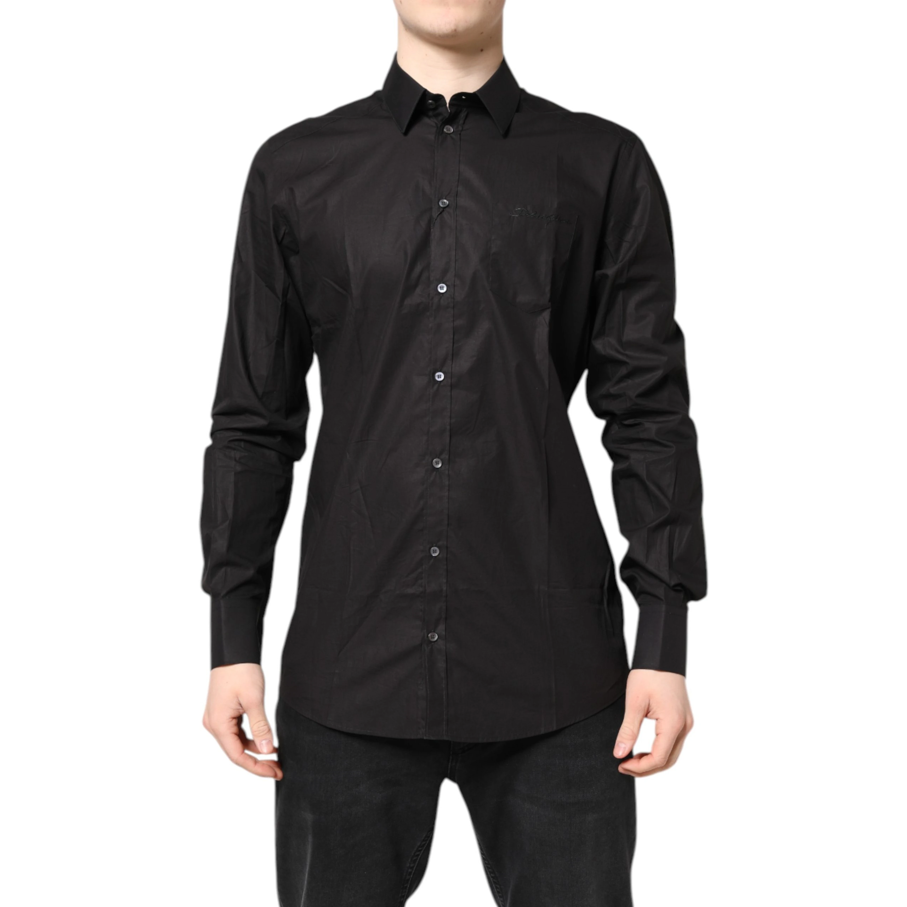 Black GOLD Cotton Collared Formal Dress Shirt