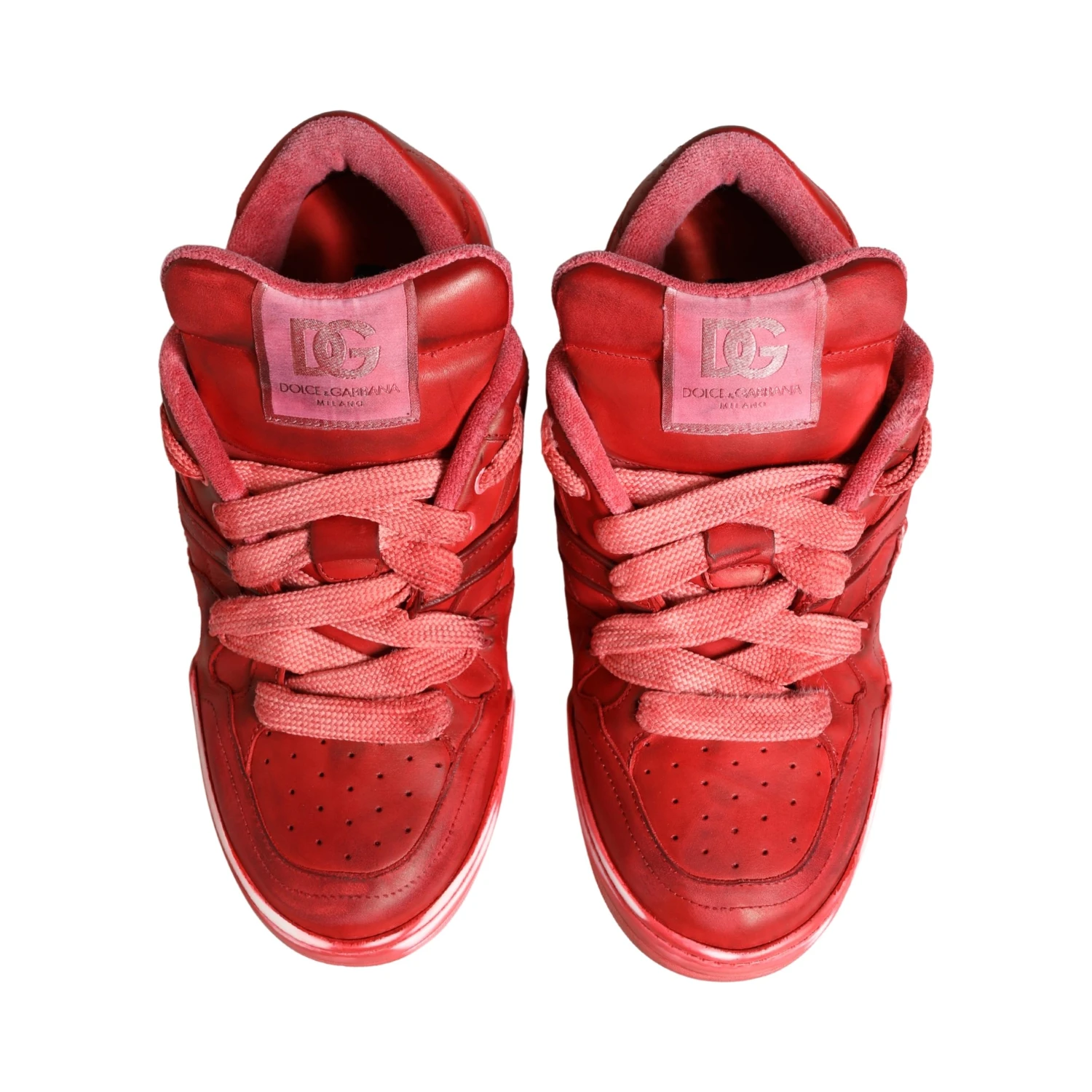 Red Distressed Suede Men Sneakers Shoes