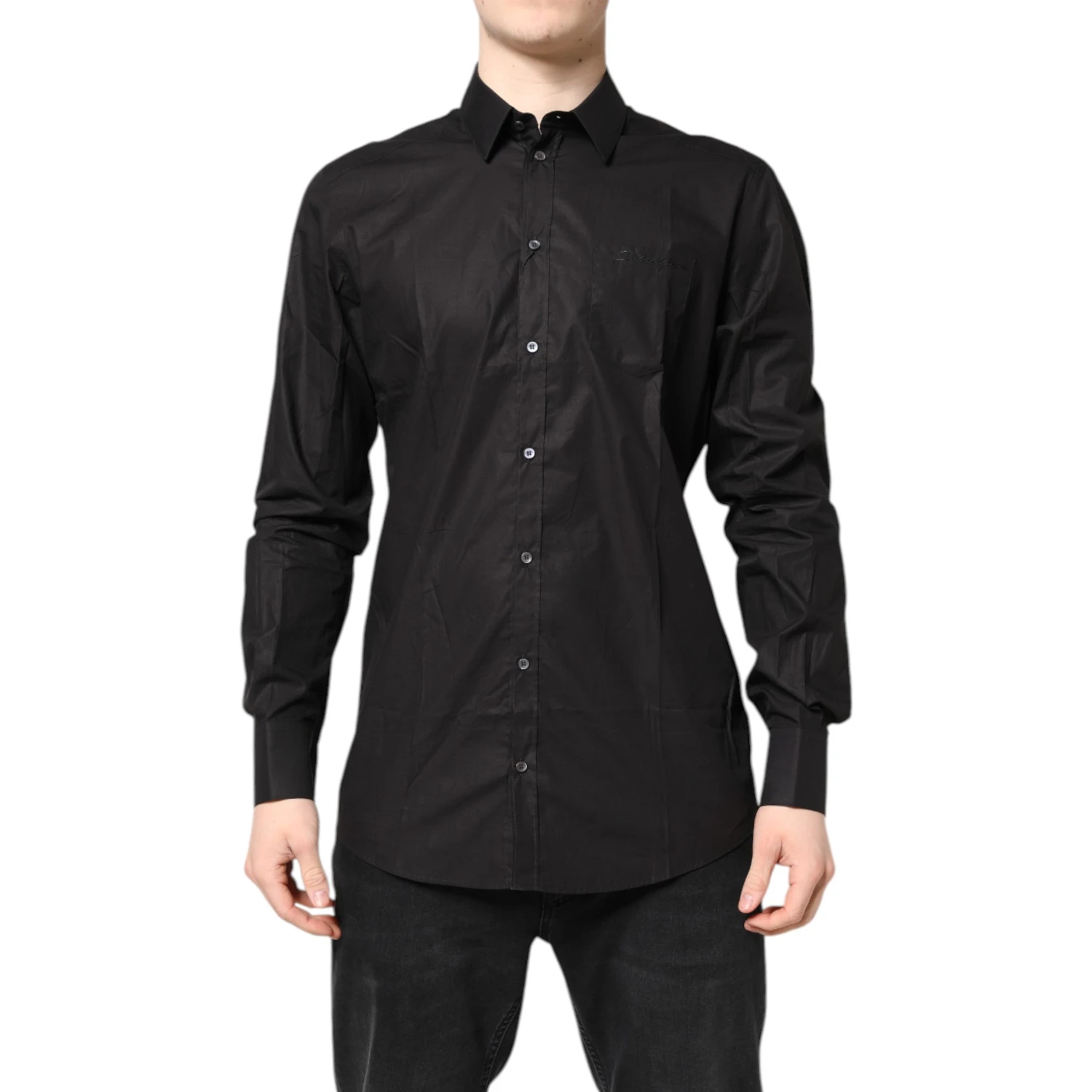 Black GOLD Cotton Collared Formal Dress Shirt