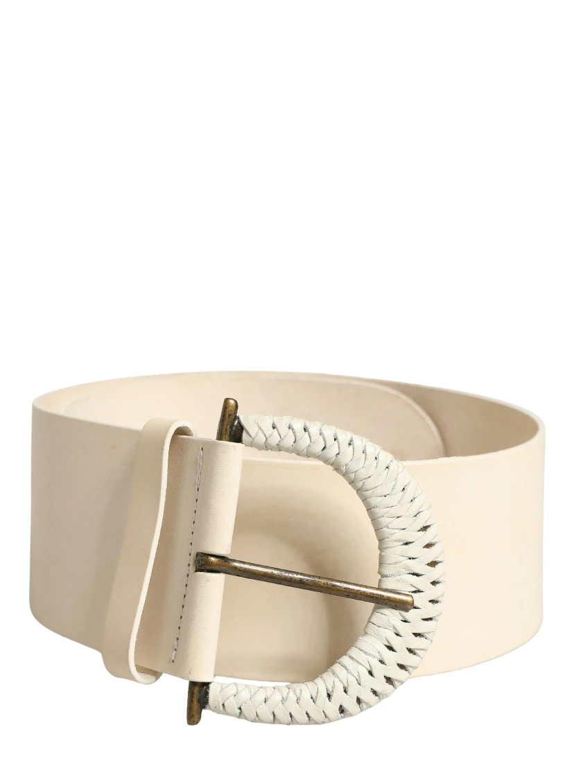 Off White Leather Waist Women Cintura Buckle Belt