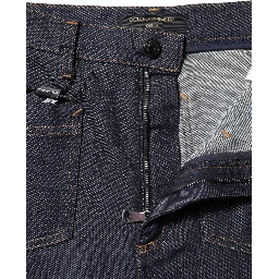Dark Blue Cotton Flared Wide Leg Denim Jeans
