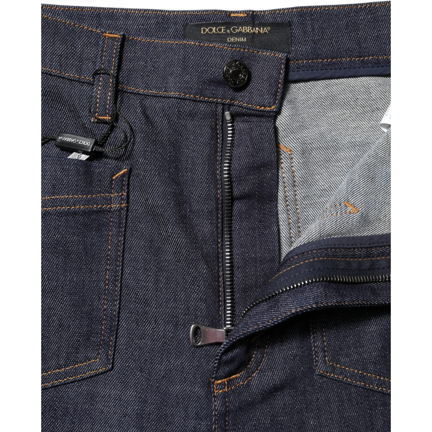 Dark Blue Cotton Flared Wide Leg Denim Jeans