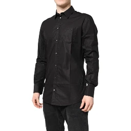 Black GOLD Cotton Collared Formal Dress Shirt