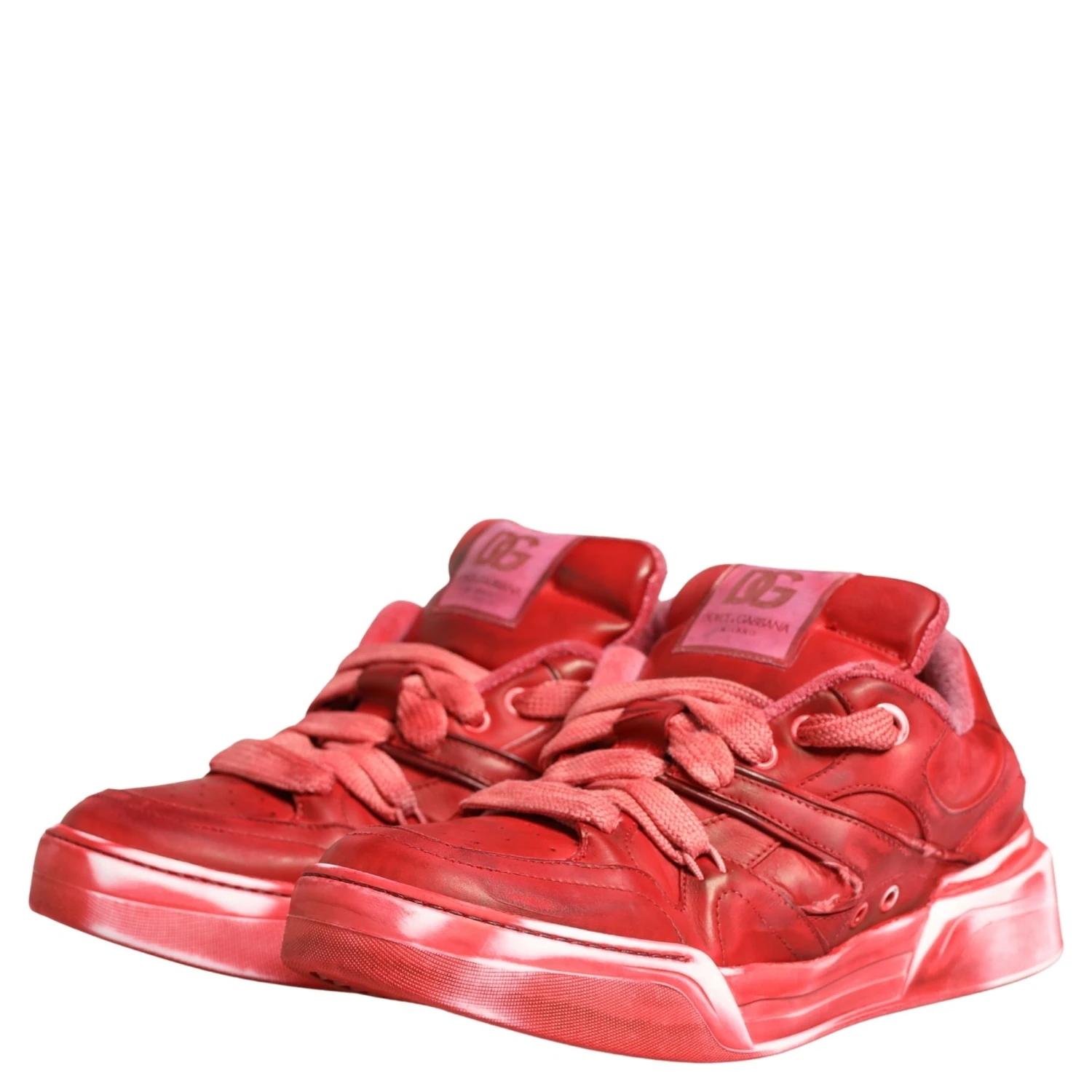 Red Distressed Suede Men Sneakers Shoes