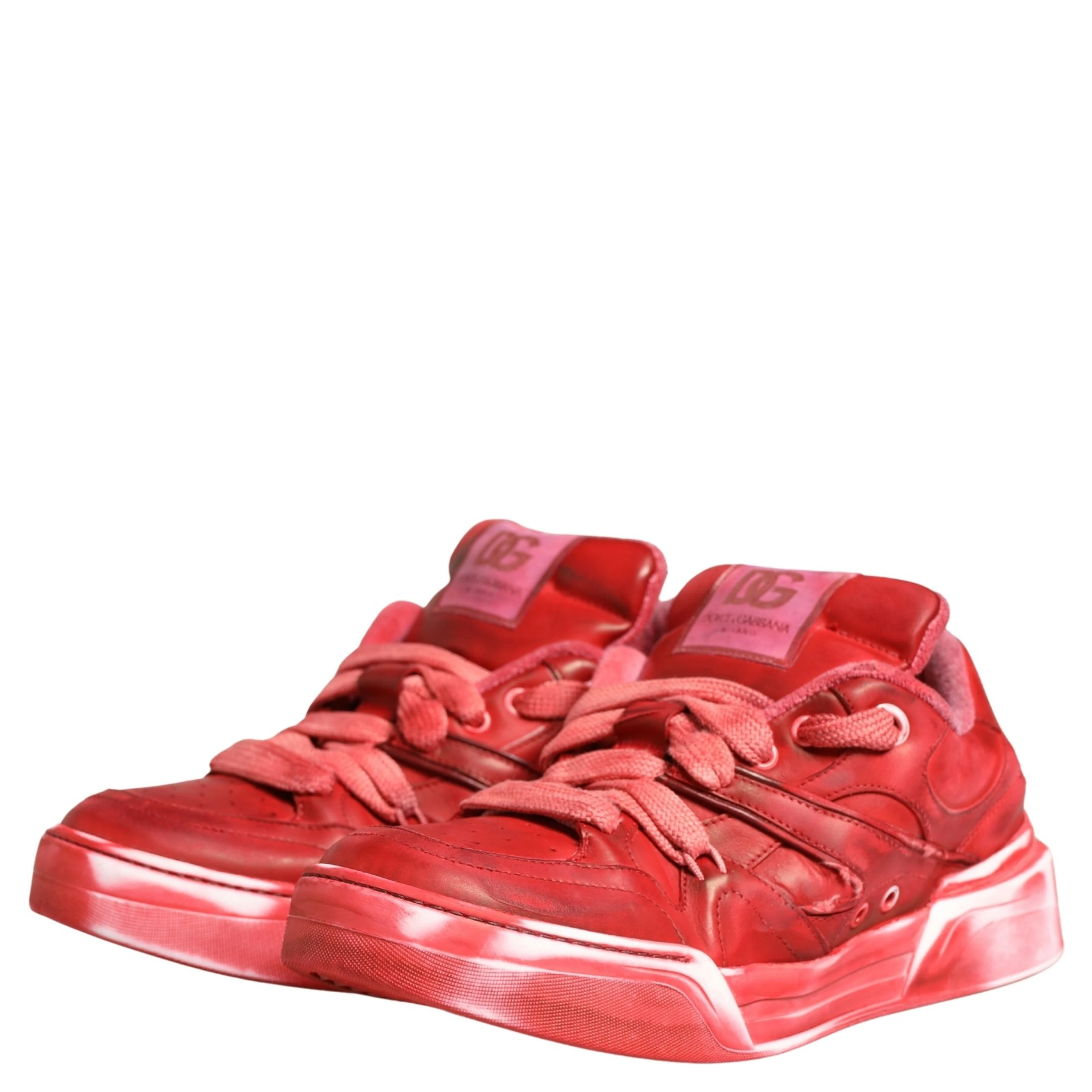 Red Distressed Suede Men Sneakers Shoes