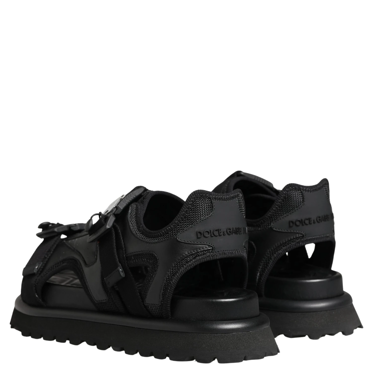 Black Logo Detailed Men Chunky Sandals Shoes