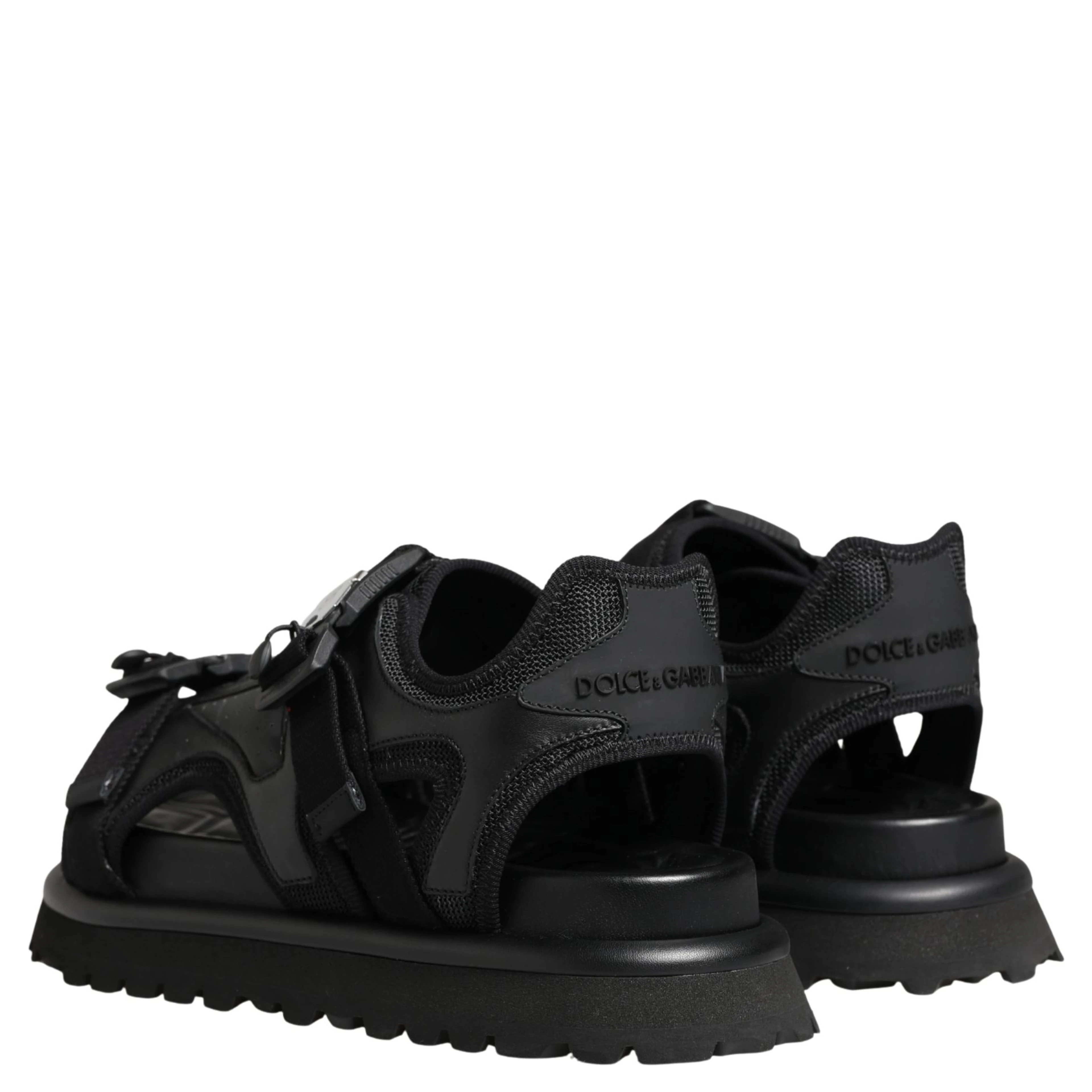 Black Logo Detailed Men Chunky Sandals Shoes