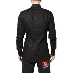 Black GOLD Cotton Collared Formal Dress Shirt