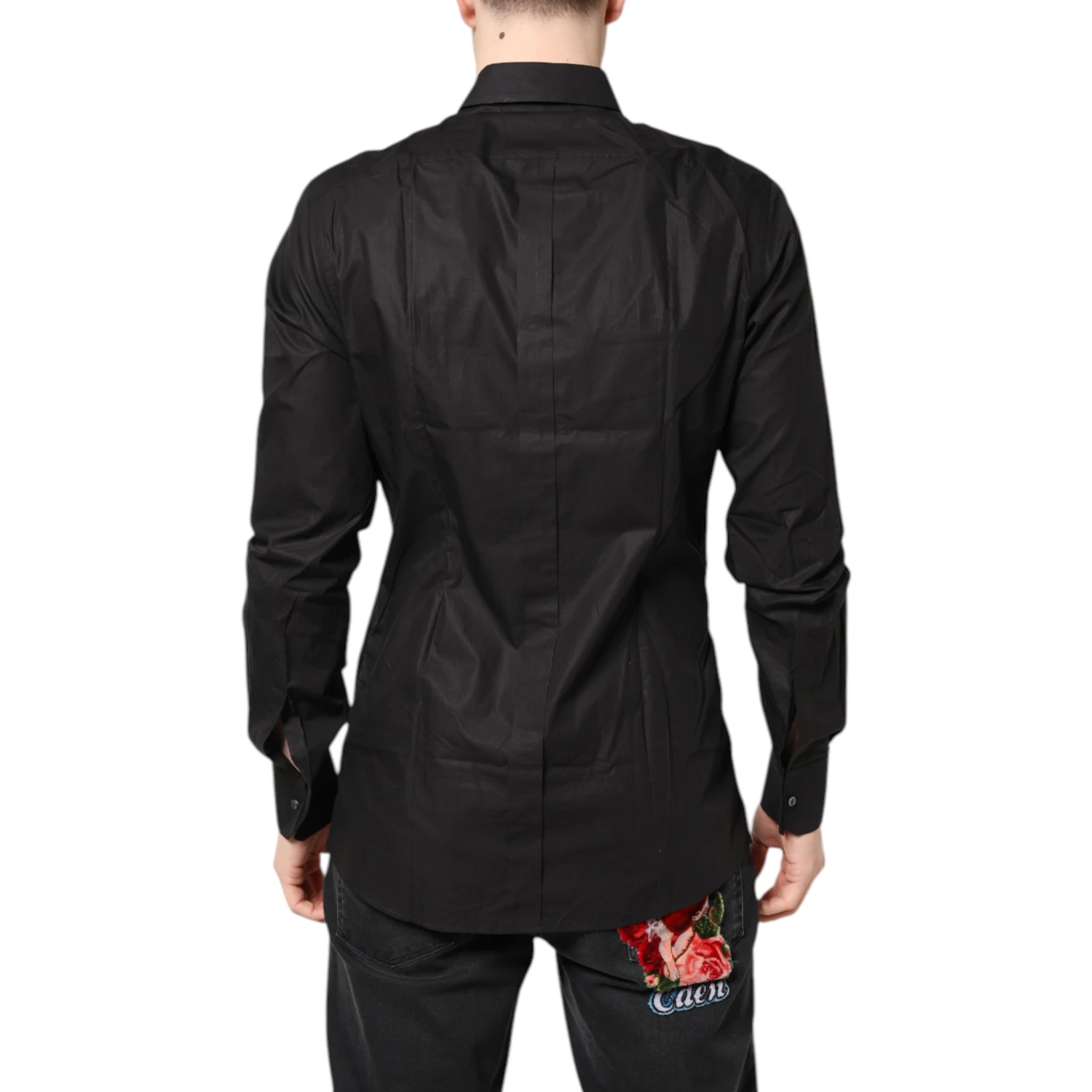 Black GOLD Cotton Collared Formal Dress Shirt
