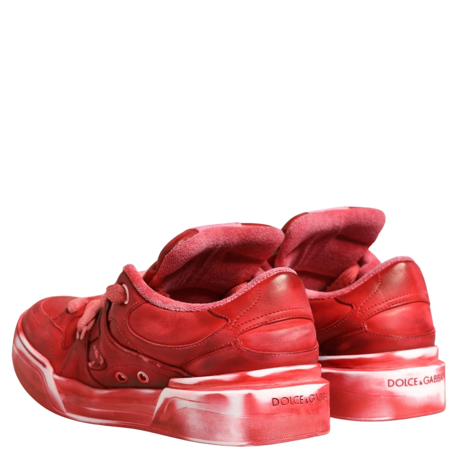 Red Distressed Suede Men Sneakers Shoes