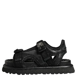 Black Logo Detailed Men Chunky Sandals Shoes